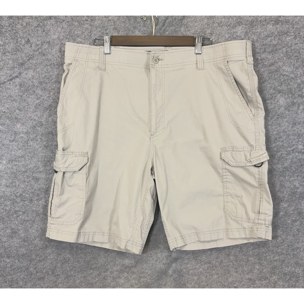 Lee Extreme Motion Cargo Shorts Mens 40 Khaki Stretch Utility Pocket